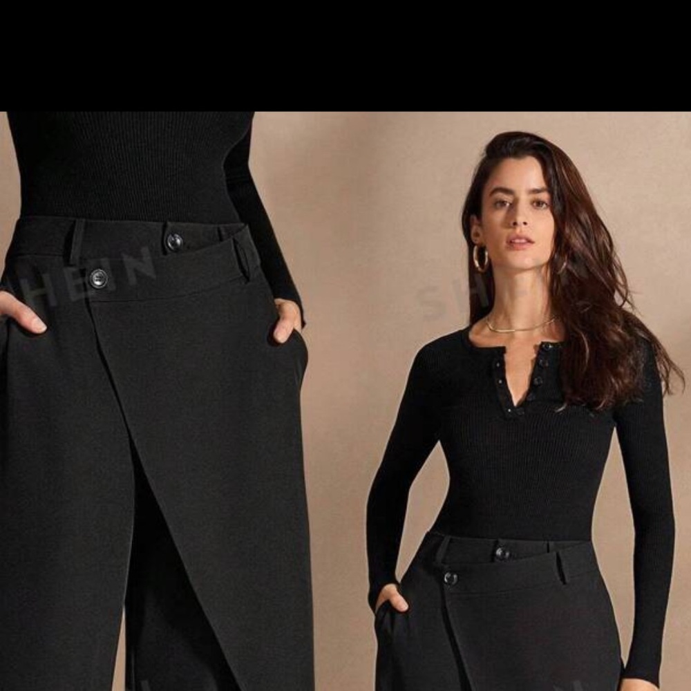 Nwt Anewsta Asymmetrical Solid Color Casual Strai… - image 1